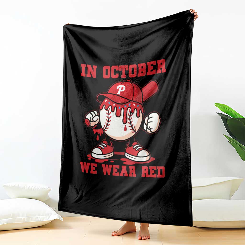 Red October Philly Throw Blanket Philadelphia Baseball Drip Boy TS10 Print Your Wear