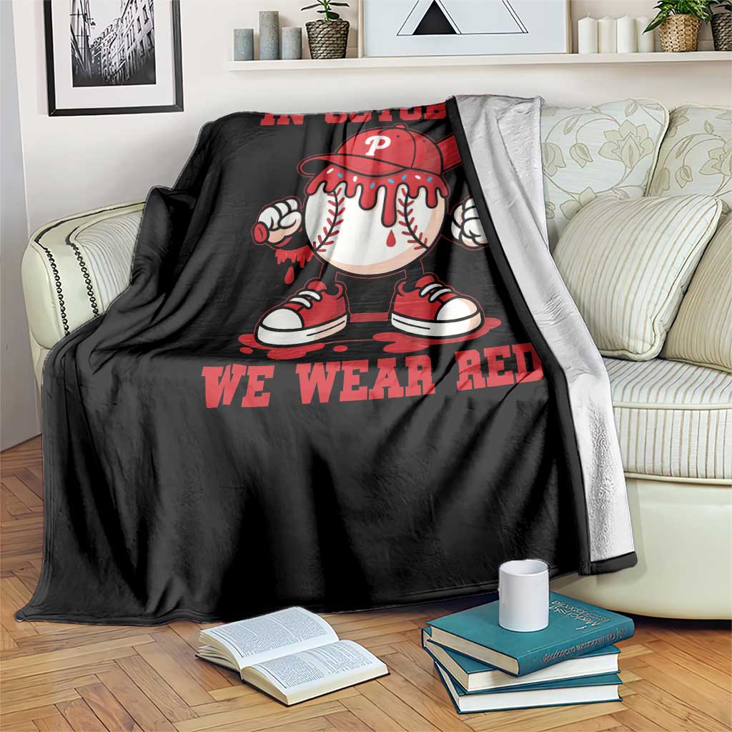 Red October Philly Throw Blanket Philadelphia Baseball Drip Boy TS10 Print Your Wear
