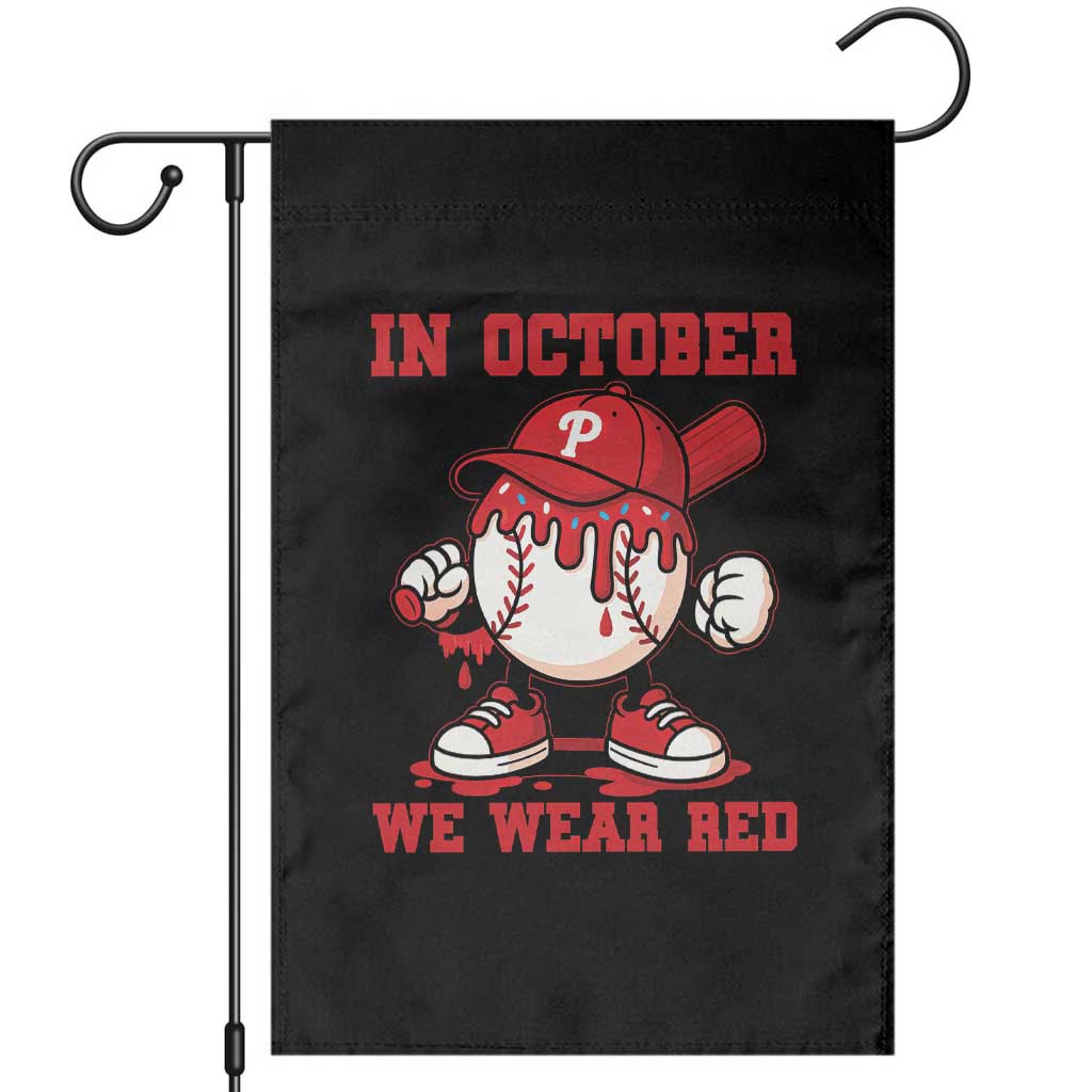 Red October Philly Garden Flag Philadelphia Baseball Drip Boy TS10 Black Print Your Wear