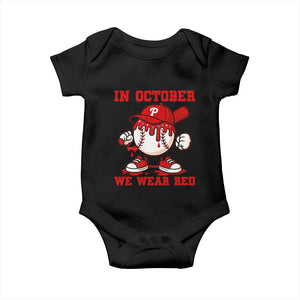 Red October Philly Baby Onesie Philadelphia Baseball Drip Boy TS10 Black Print Your Wear