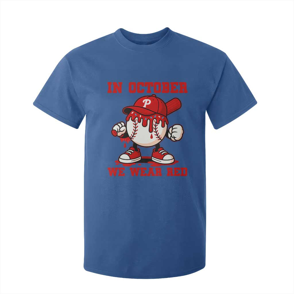 Red October Philly T Shirt For Kid Philadelphia Baseball Drip Boy TS10 Royal Blue Print Your Wear