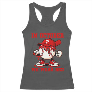 Red October Philly Racerback Tank Top Philadelphia Baseball Drip Boy TS10 Dark Heather Print Your Wear