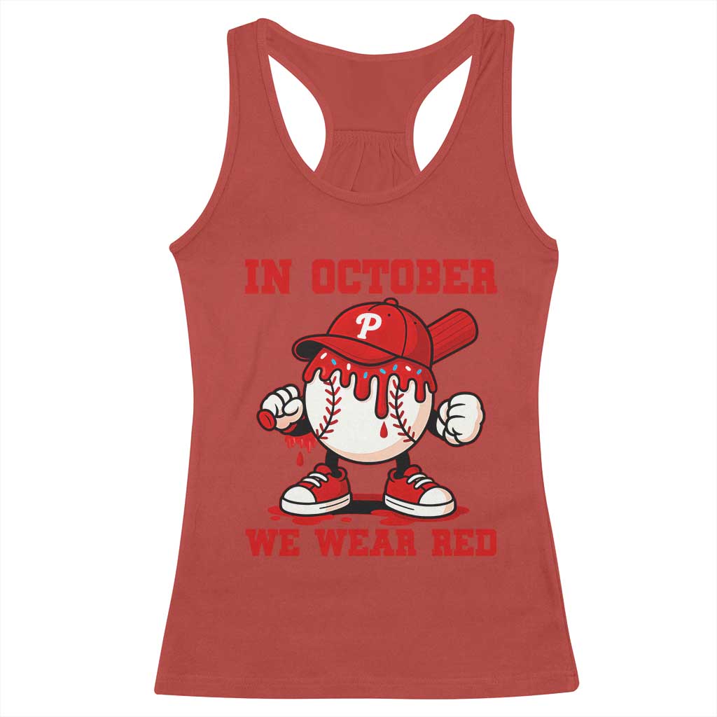 Red October Philly Racerback Tank Top Philadelphia Baseball Drip Boy TS10 Red Print Your Wear