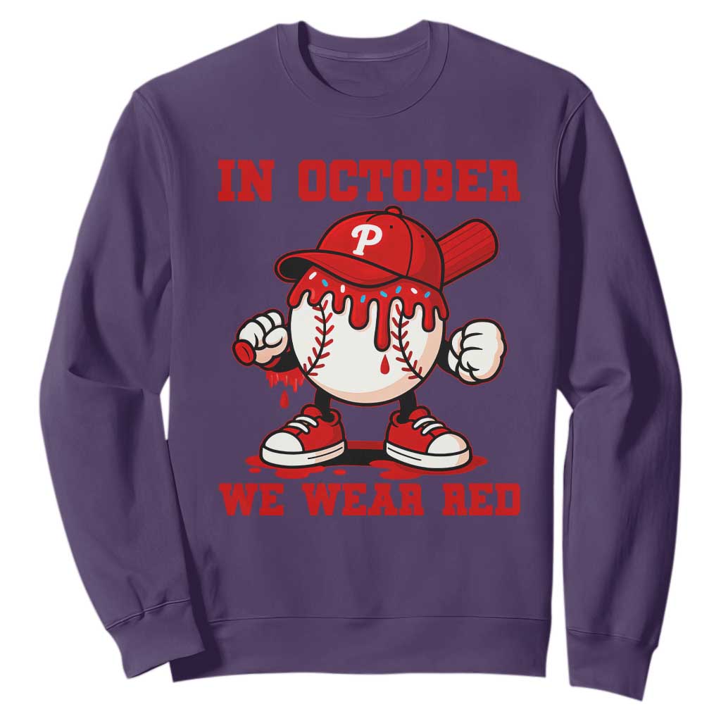 Red October Philly Sweatshirt Philadelphia Baseball Drip Boy TS10 Purple Print Your Wear