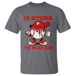 Red October Philly T Shirt Philadelphia Baseball Drip Boy TS10 Charcoal Print Your Wear