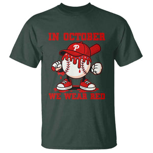 Red October Philly T Shirt Philadelphia Baseball Drip Boy TS10 Dark Forest Green Print Your Wear