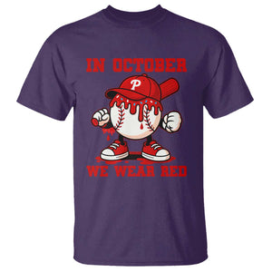 Red October Philly T Shirt Philadelphia Baseball Drip Boy TS10 Purple Print Your Wear