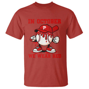 Red October Philly T Shirt Philadelphia Baseball Drip Boy TS10 Red Print Your Wear