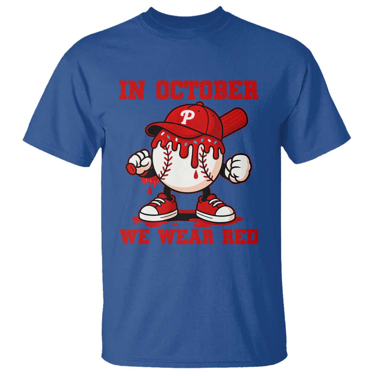 Red October Philly T Shirt Philadelphia Baseball Drip Boy TS10 Royal Blue Print Your Wear