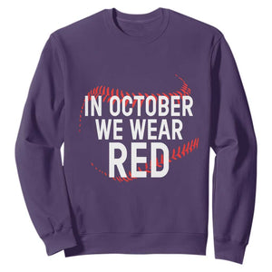 In October We Wear Red Sweatshirt Philadelphia Baseball Philly TS10 Purple Print Your Wear