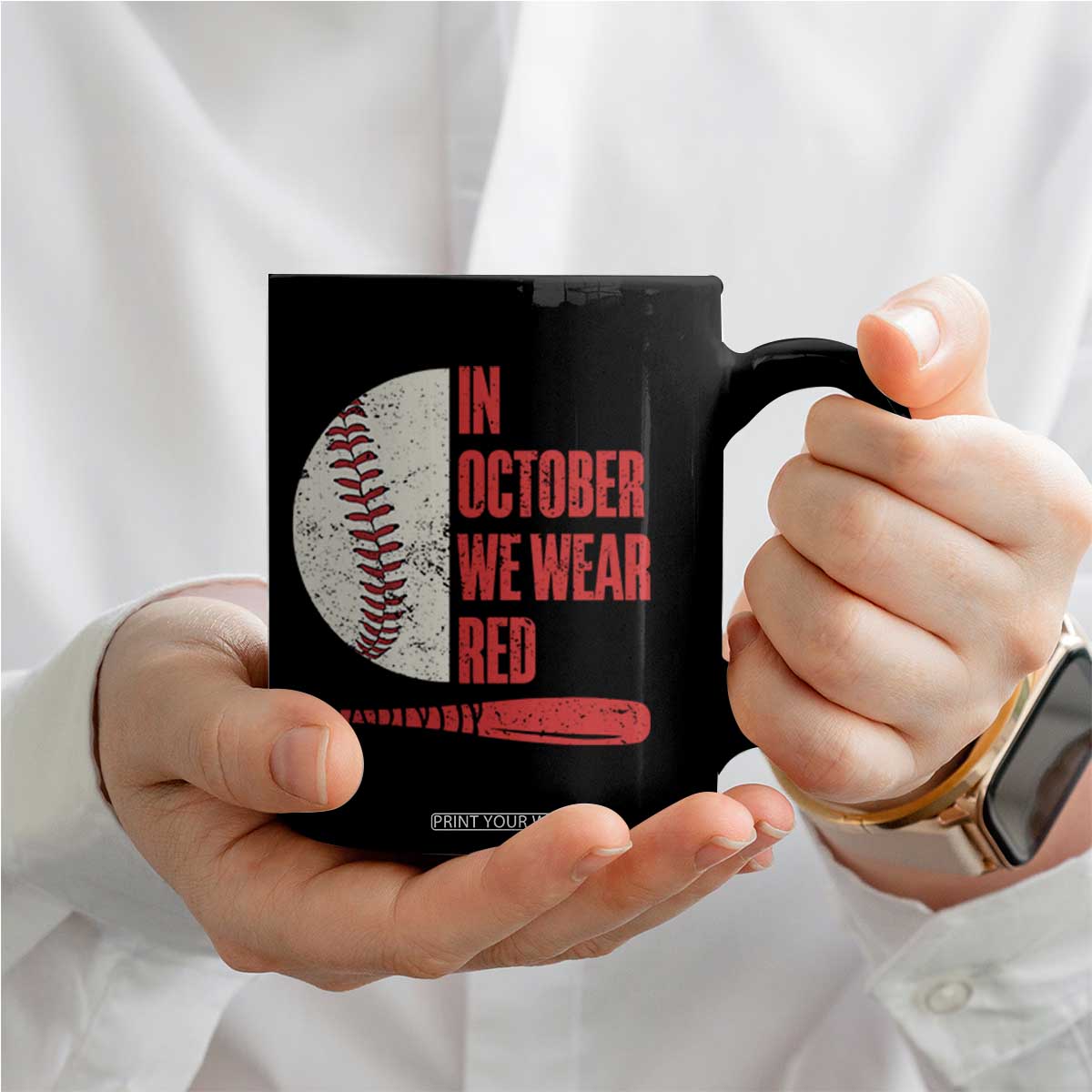 Red October Philly Coffee Mug Retro Philadelphia Baseball Fan TS10 Print Your Wear