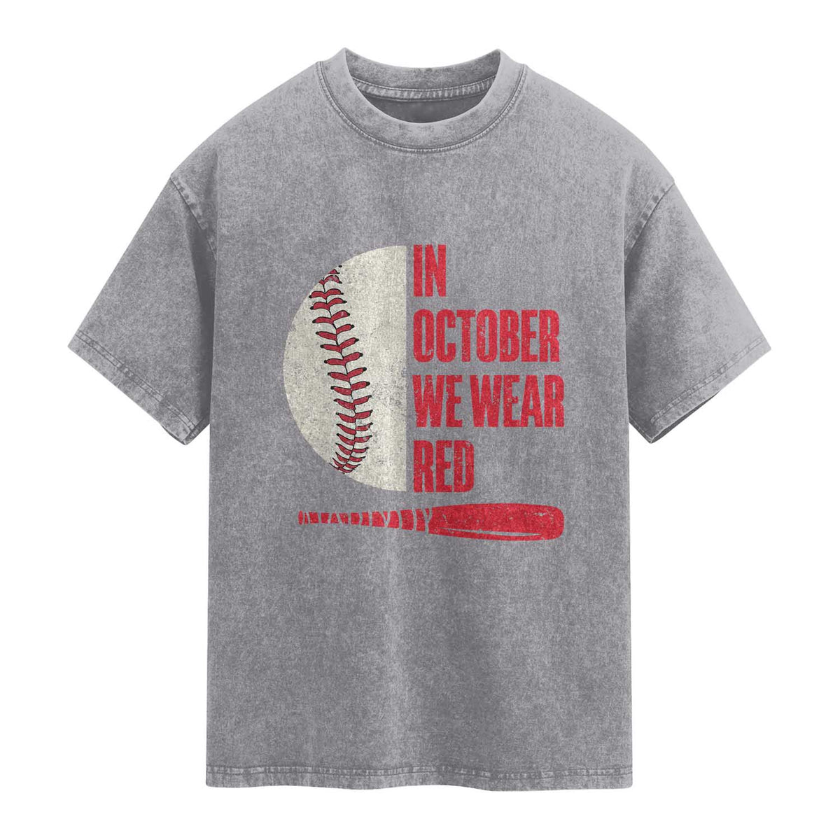 Red October Philly Washed Cotton T-Shirt Retro Philadelphia Baseball Fan TS10 Slate Gray Print Your Wear