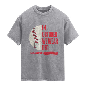 Red October Philly Washed Cotton T-Shirt Retro Philadelphia Baseball Fan TS10 Slate Gray Print Your Wear