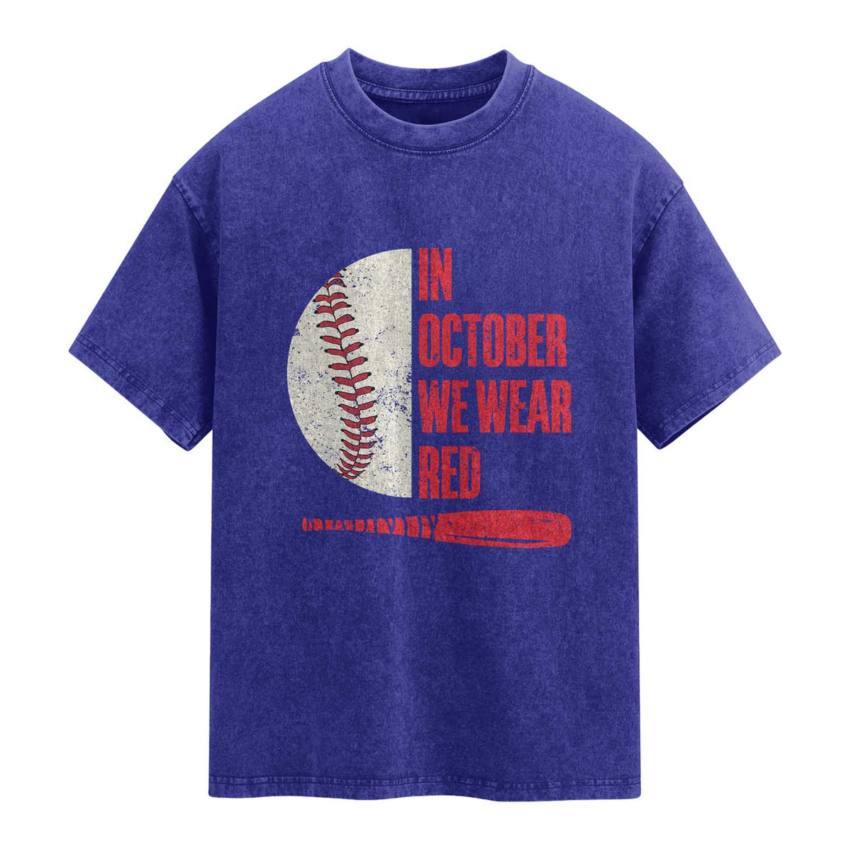 Red October Philly Washed Cotton T-Shirt Retro Philadelphia Baseball Fan TS10 Indigo Blue Print Your Wear