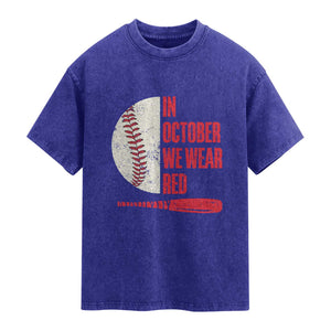 Red October Philly Washed Cotton T-Shirt Retro Philadelphia Baseball Fan TS10 Indigo Blue Print Your Wear