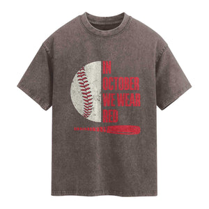 Red October Philly Washed Cotton T-Shirt Retro Philadelphia Baseball Fan TS10 Brown Print Your Wear