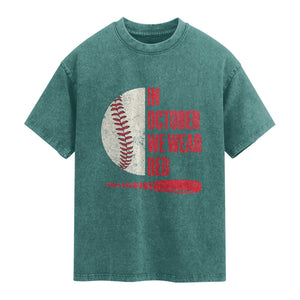 Red October Philly Washed Cotton T-Shirt Retro Philadelphia Baseball Fan TS10 Teal Green Print Your Wear