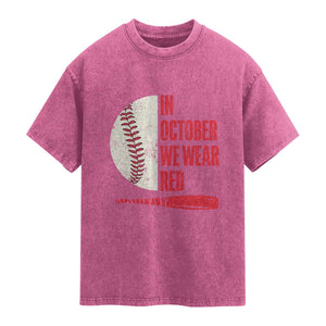 Red October Philly Washed Cotton T-Shirt Retro Philadelphia Baseball Fan TS10 Magenta Print Your Wear