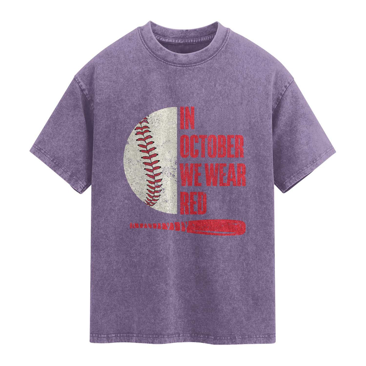 Red October Philly Washed Cotton T-Shirt Retro Philadelphia Baseball Fan TS10 Purple Print Your Wear