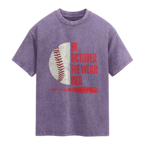 Red October Philly Washed Cotton T-Shirt Retro Philadelphia Baseball Fan TS10 Purple Print Your Wear