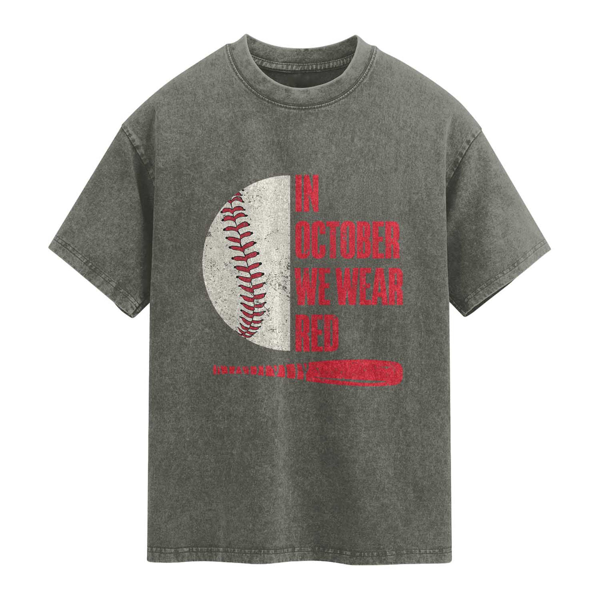 Red October Philly Washed Cotton T-Shirt Retro Philadelphia Baseball Fan TS10 Olive Green Print Your Wear