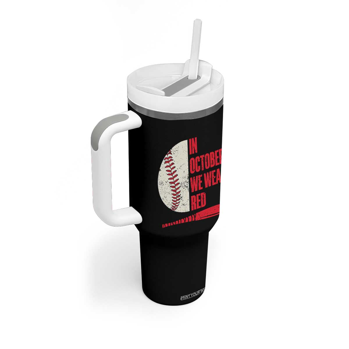 Red October Philly Tumbler With Handle Retro Philadelphia Baseball Fan TS10 Print Your Wear
