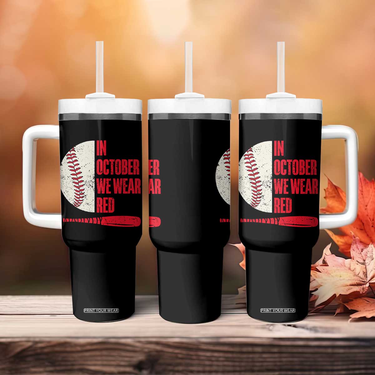 Red October Philly Tumbler With Handle Retro Philadelphia Baseball Fan TS10 Print Your Wear