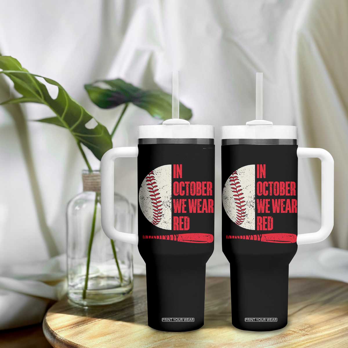 Red October Philly Tumbler With Handle Retro Philadelphia Baseball Fan TS10 Print Your Wear
