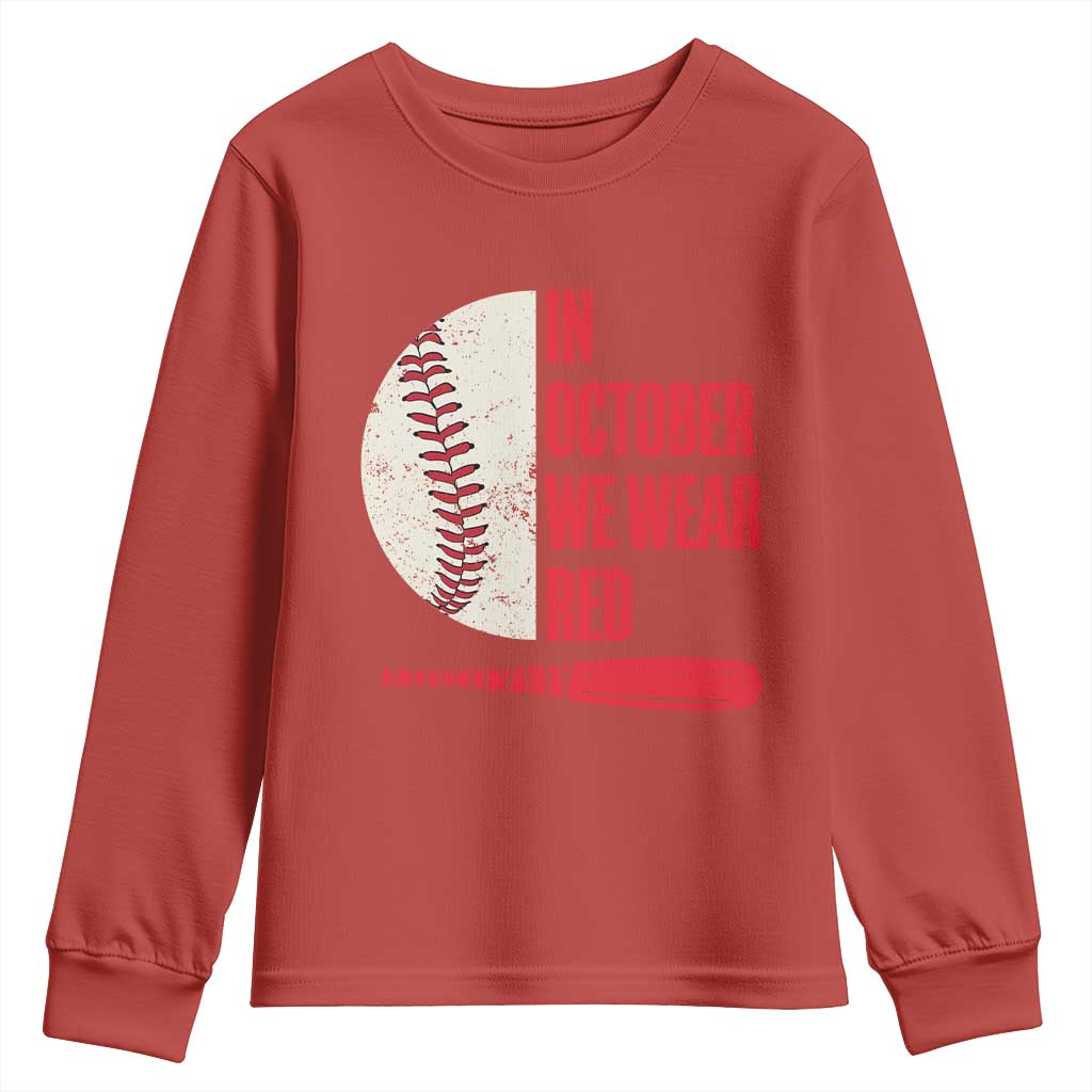 Red October Philly Youth Sweatshirt Retro Philadelphia Baseball Fan TS10 Red Print Your Wear