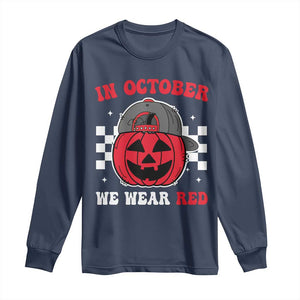 Red October Halloween Long Sleeve Shirt Vintage Philadelphia Baseball Fan Jackolantern Pumpkin TS10 Navy Print Your Wear