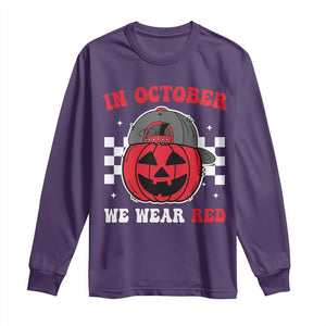 Red October Halloween Long Sleeve Shirt Vintage Philadelphia Baseball Fan Jackolantern Pumpkin TS10 Purple Print Your Wear