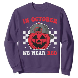Red October Halloween Sweatshirt Vintage Philadelphia Baseball Fan Jackolantern Pumpkin TS10 Purple Print Your Wear