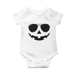 Pumpkin Face Baby Onesie Vintage Jack o Lantern Jackolantern Spooky Season Halloween TS10 White Print Your Wear