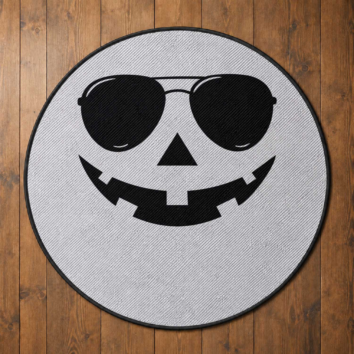 Pumpkin Face Round Rug Vintage Jack o Lantern Jackolantern Spooky Season Halloween