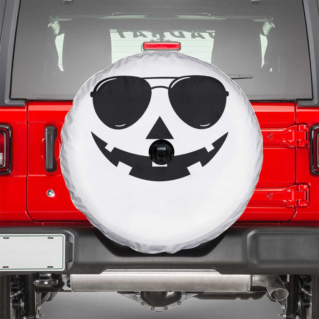 Pumpkin Face Spare Tire Cover Vintage Jack o Lantern Jackolantern Spooky Season Halloween TS10 White Print Your Wear