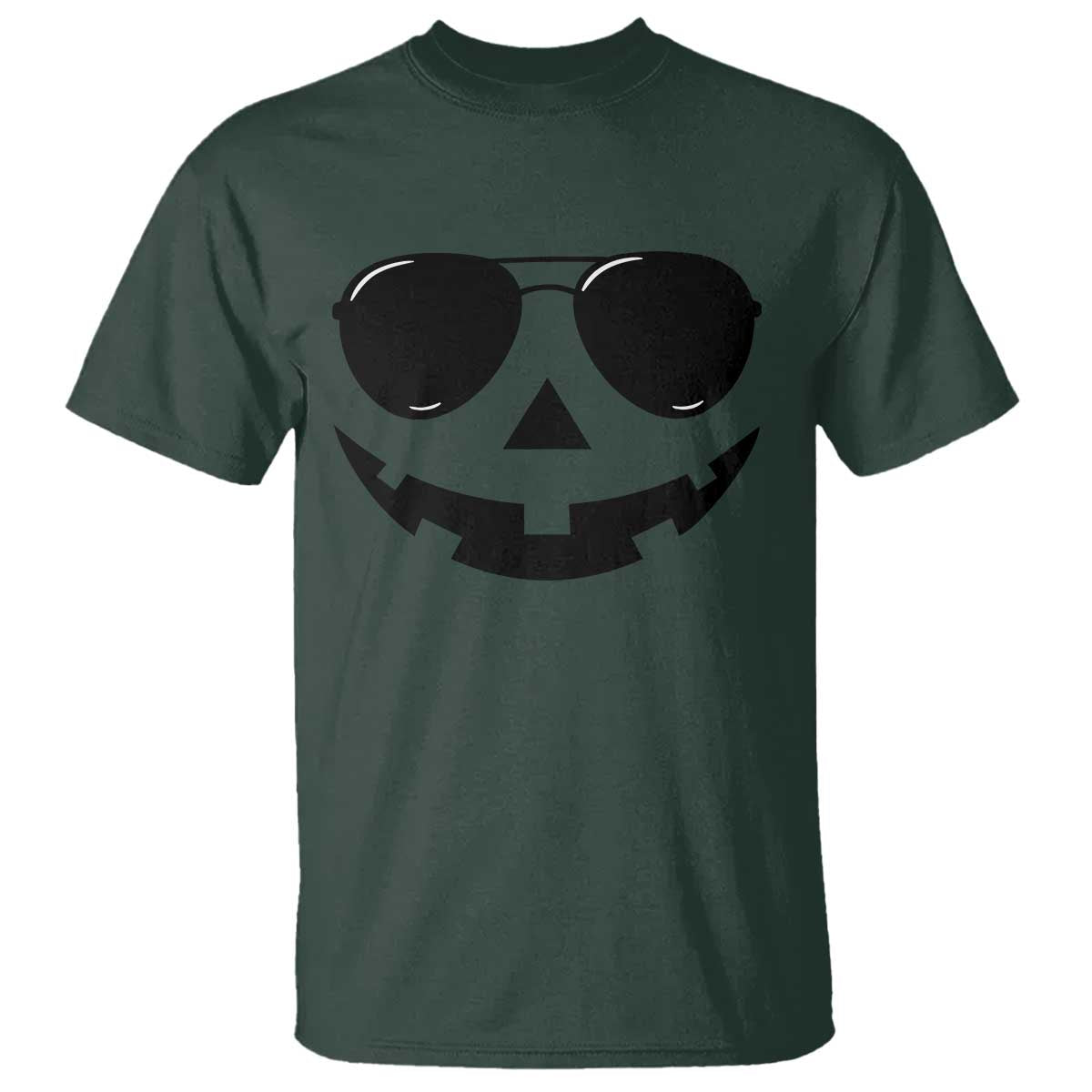 Pumpkin Face T Shirt Vintage Jack o Lantern Jackolantern Spooky Season Halloween TS10 Dark Forest Green Print Your Wear