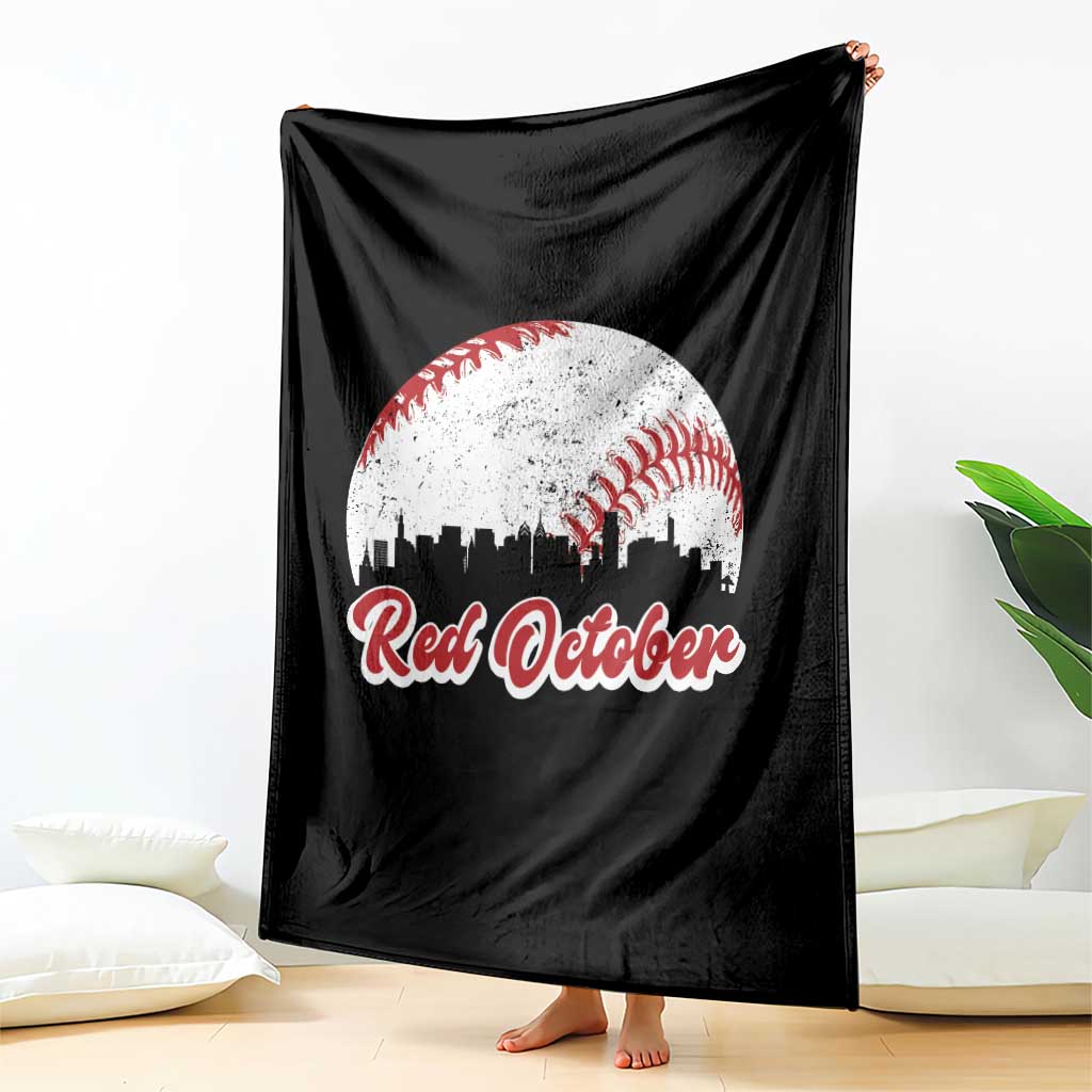 Vintage Red October Throw Blanket Philadelphia Skyline Retro Philly Cityscape TS10 Print Your Wear