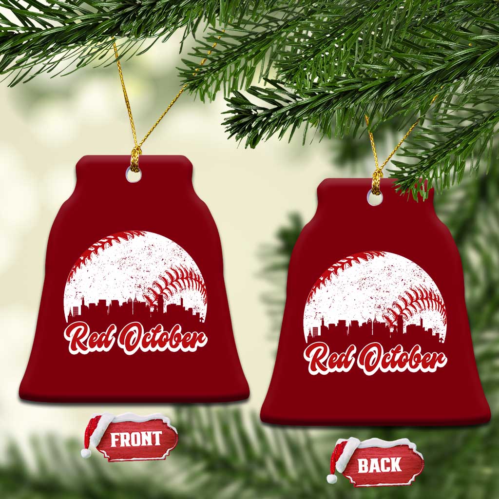 Vintage Red October Ceramic Ornament Philadelphia Skyline Retro Philly Cityscape TS10 Print Your Wear
