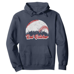 Vintage Red October Hoodie Philadelphia Skyline Retro Philly Cityscape TS10 Navy Print Your Wear