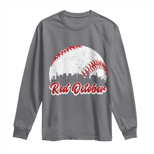 Vintage Red October Long Sleeve Shirt Philadelphia Skyline Retro Philly Cityscape TS10 Charcoal Print Your Wear