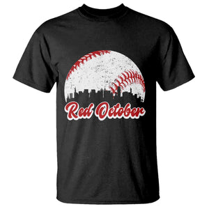 Vintage Red October T Shirt Philadelphia Skyline Retro Philly Cityscape TS10 Black Print Your Wear