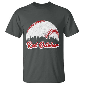 Vintage Red October T Shirt Philadelphia Skyline Retro Philly Cityscape TS10 Dark Heather Print Your Wear