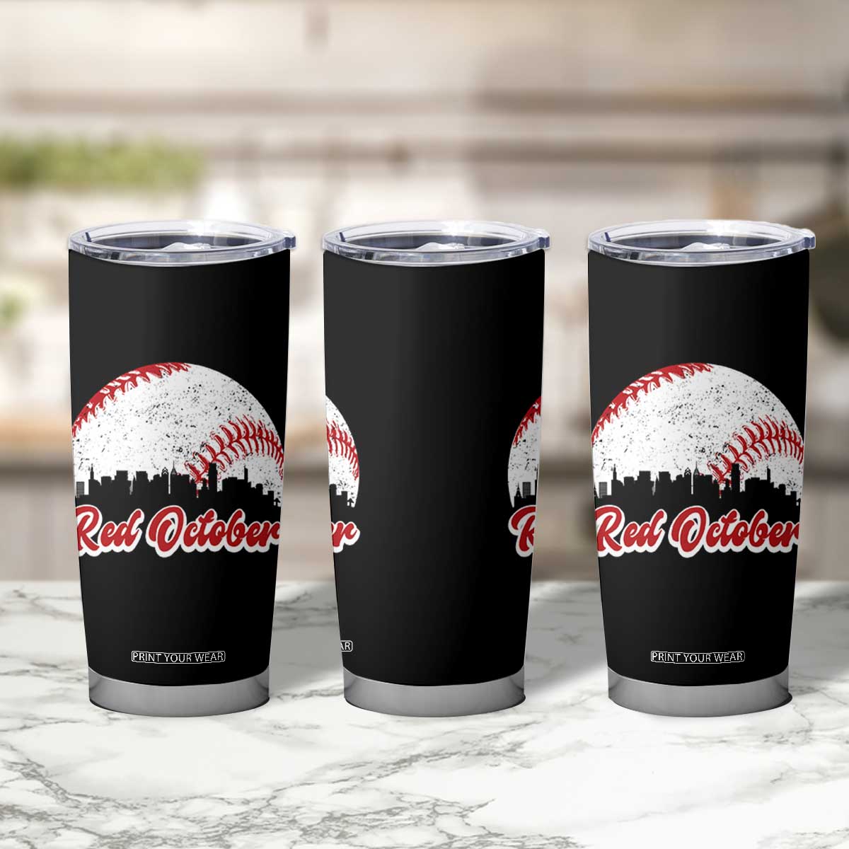 Vintage Red October Tumbler Cup Philadelphia Skyline Retro Philly Cityscape TS10 Print Your Wear