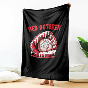 Red October Throw Blanket Baseball Drip Ice Cream Sprinkles Baseball Glove TS10 Print Your Wear