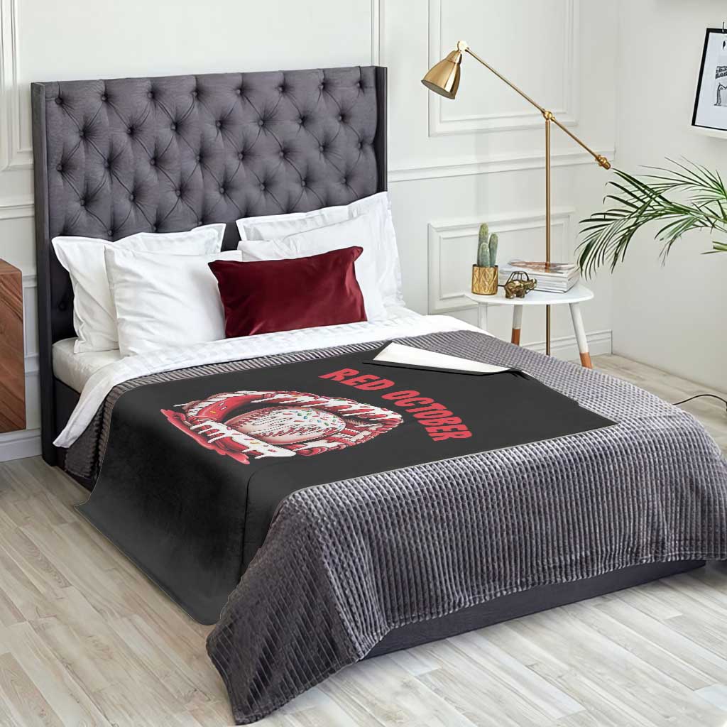 Red October Throw Blanket Baseball Drip Ice Cream Sprinkles Baseball Glove TS10 Print Your Wear