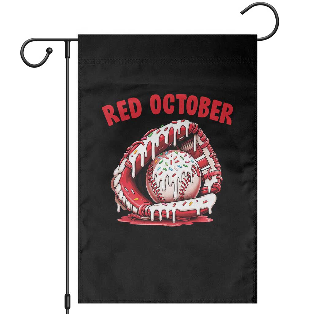 Red October Garden Flag Baseball Drip Ice Cream Sprinkles Baseball Glove TS10 Black Print Your Wear