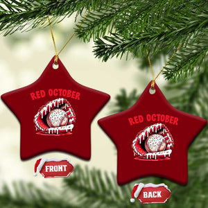 Red October Ceramic Ornament Baseball Drip Ice Cream Sprinkles Baseball Glove TS10 Print Your Wear