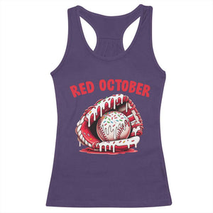 Red October Racerback Tank Top Baseball Drip Ice Cream Sprinkles Baseball Glove TS10 Purple Print Your Wear