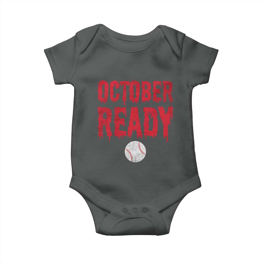 October Ready Baby Onesie Philadelphia Playoff Baseball Gift Halloween Costume TS10 Dark Heather Print Your Wear