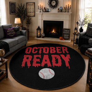 October Ready Round Rug Philadelphia Playoff Baseball Gift Halloween Costume